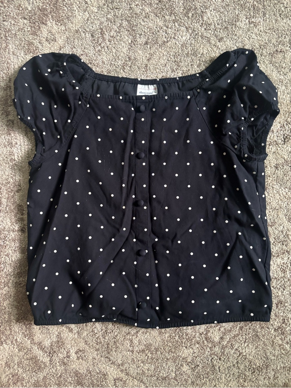 abercrombie kids Black Polka Dot Short-Sleeve Blouse